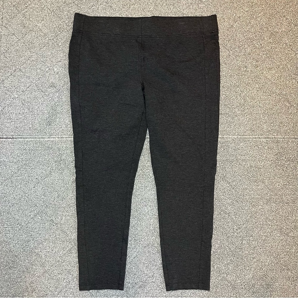 Ann Taylor LOFT Cropped Pull On Pants Womens Size XL Gray Tapered Stretch